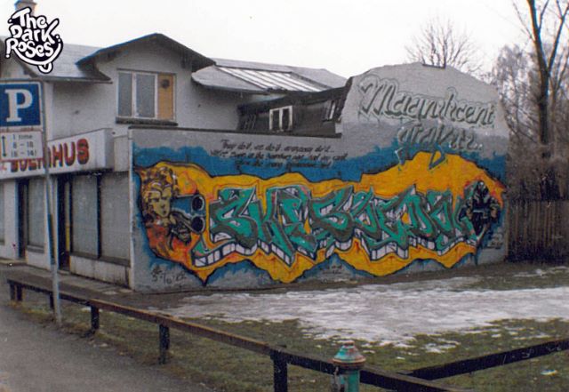Magnificent Graffiti made by Sonic by DJ Typhoon, Soe by Dozo and Doggie by Doe - The Dark Roses - Glostrup, Denmark 1988